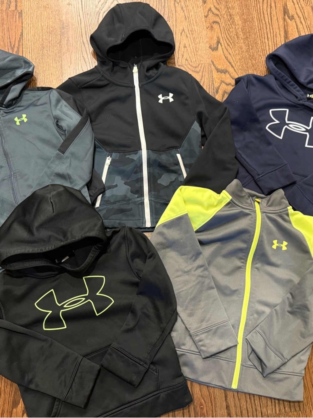 Under Armour Kids' Hoodies - Black, Gray, Navy & Neon Yellow